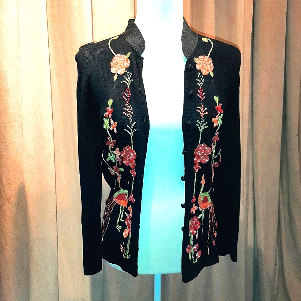Ballinger Gold embroidered cardigan vintage